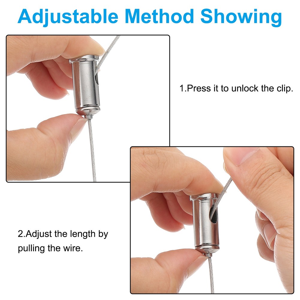 1m/3.3ft 4 Set Ceiling Hanging Wire Cable Kit with Square Nail Style 2