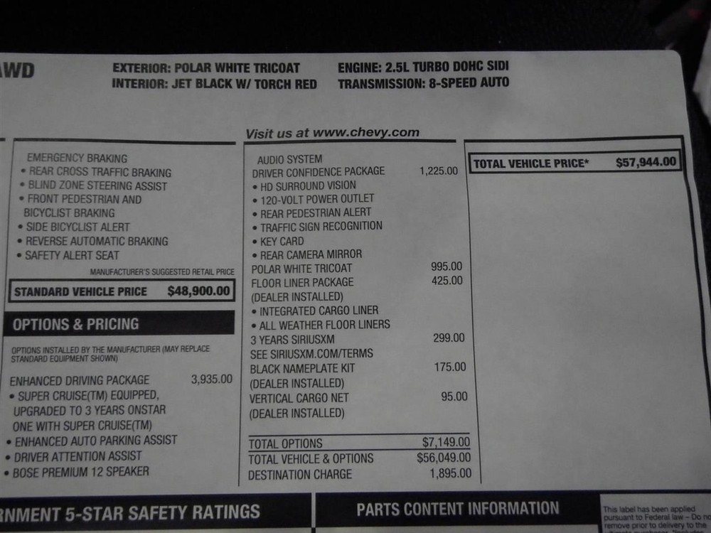 2026 Traverse Z71 Upper Air Shutter