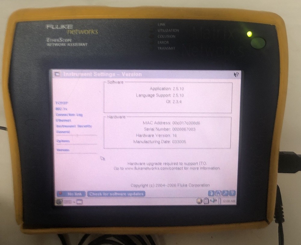 Fluke EtherScope Network Assistant-Tested Touchscreen not working,screen cracked