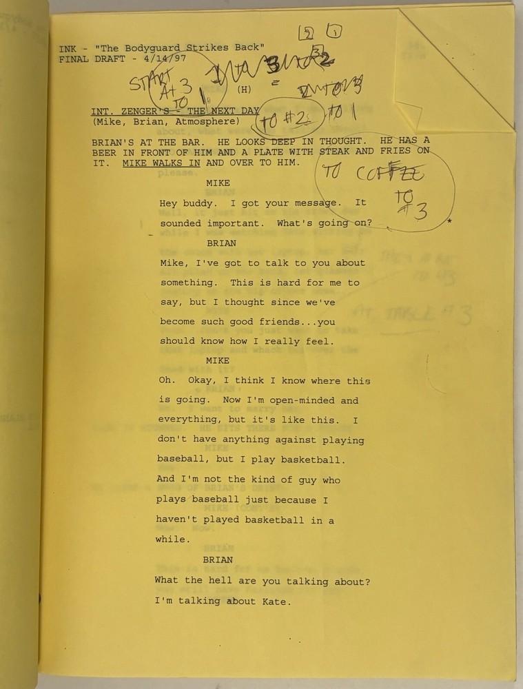 TED DANSON INK TV SCRIPT 1997 ANNOTATED “Bodyguard Strikes Back” Harry Hamlin