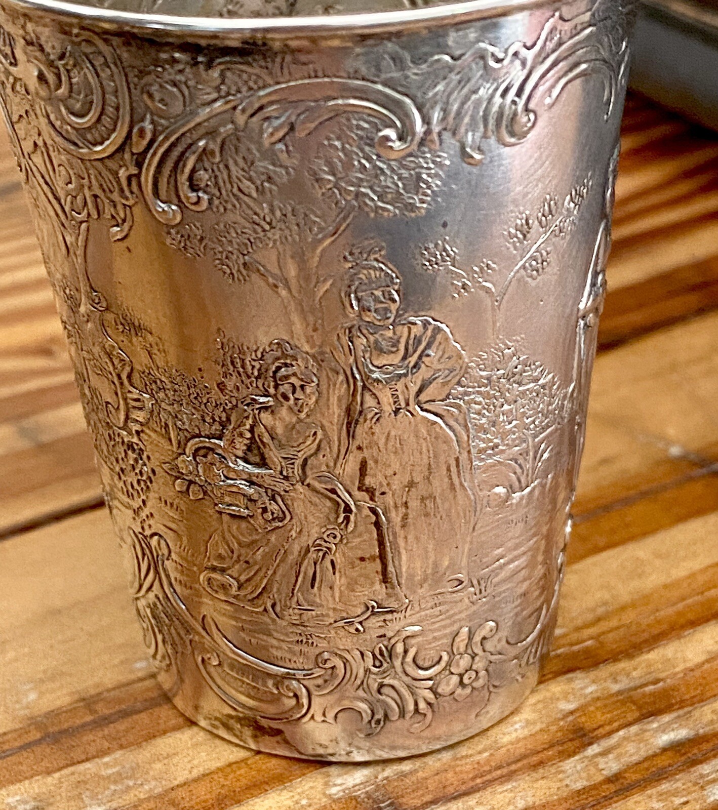 Ludwig Neresheimer German Hanau Repousse Silver Cup 3 Inch