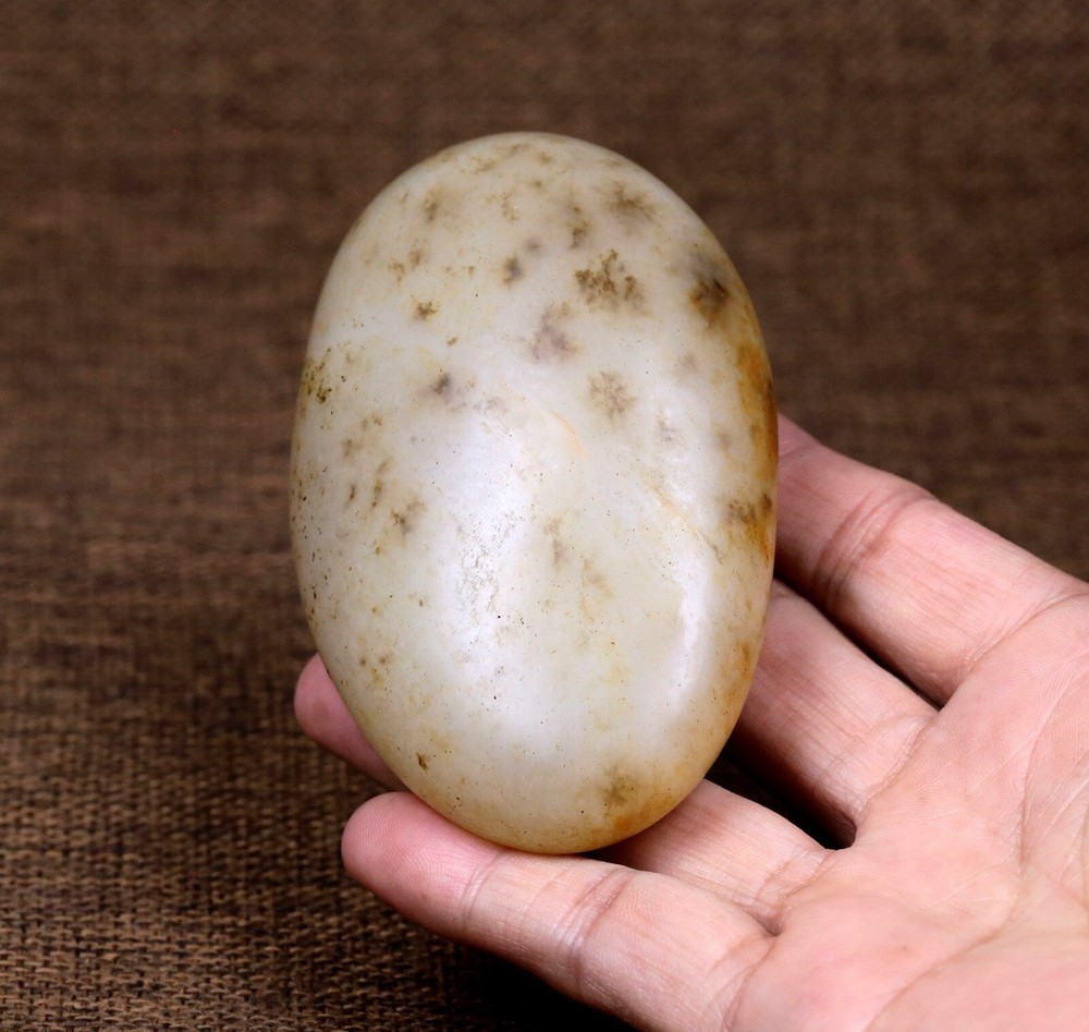 346G Certified 100% Hetian white jade(Nephrite) Raw stone 和田玉籽料原石