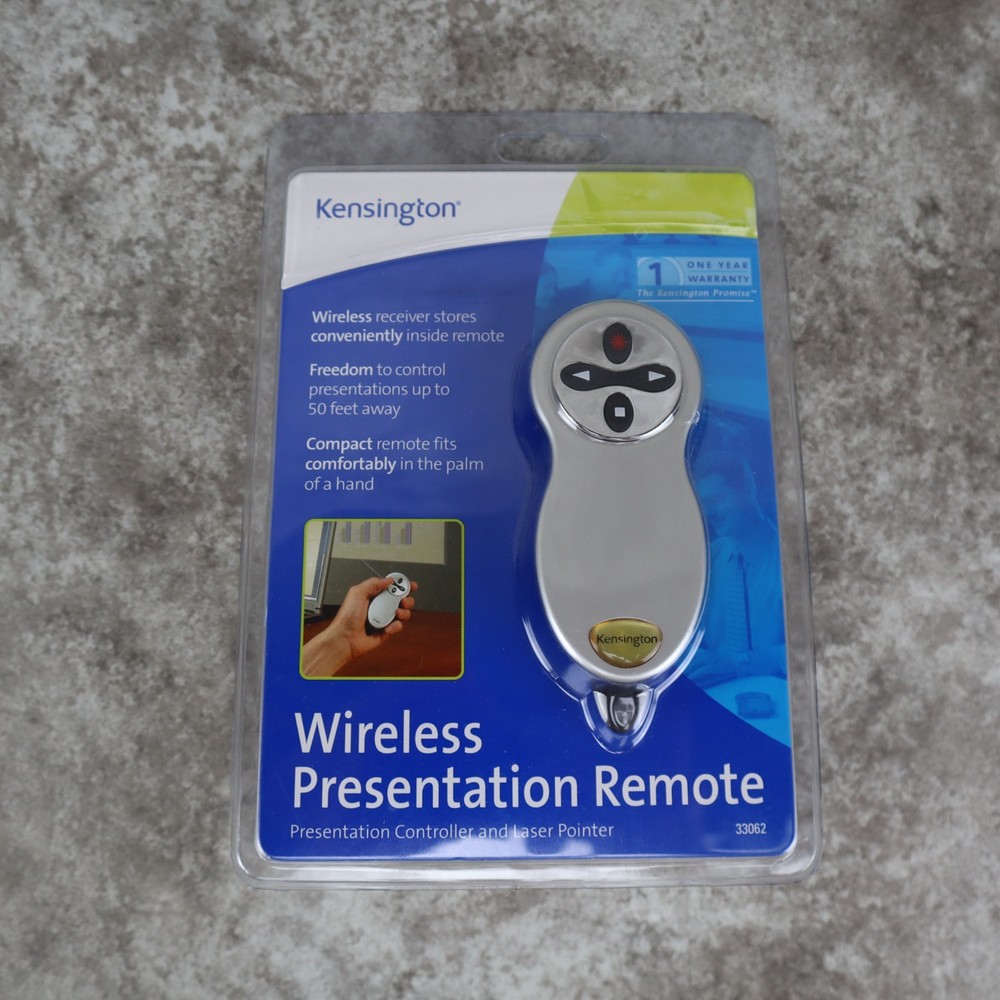 Kensington Pocket Presenter W/Laser Pointer & Remote 50ft. Range School 33062A