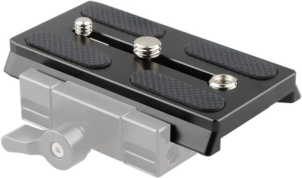 Camera Quick Release Base Plate with 1/4" & 3/8" Threads Compatible with Manfrot