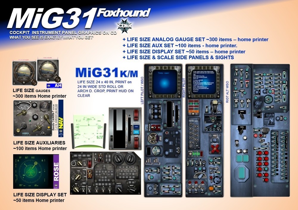 MIG31 FOXHOUND COCKPIT instrument panel CDkit