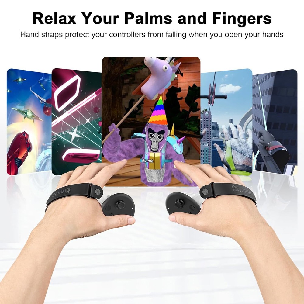 For Quest 3 VR Controller Grip Cover Strap One-step Battery Cover VR Accessories