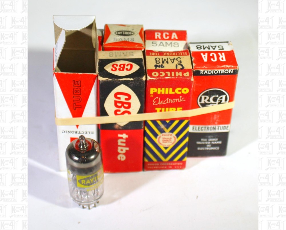 Assorted Brands 5AM8 Vacuum Tubes NOS Lot Of 7 +Box