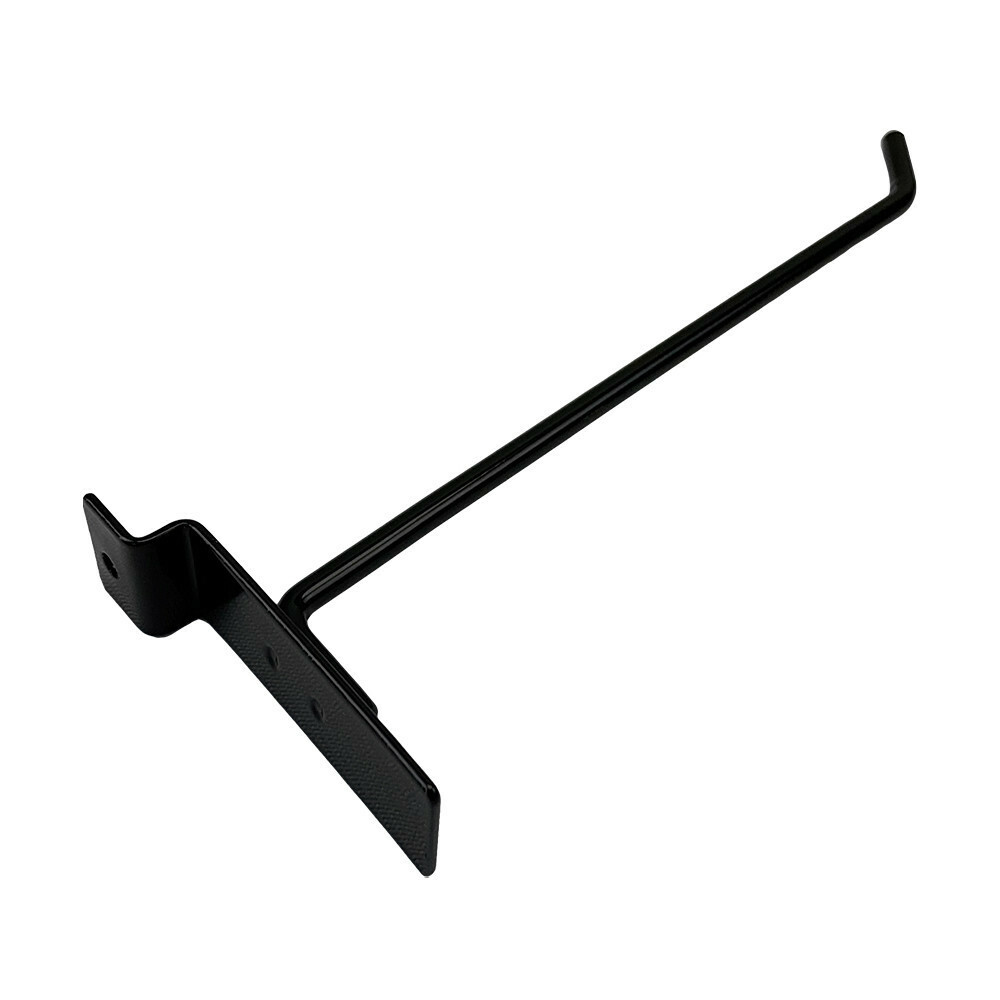 8" Slatwall Hook Panel Display Hooks, 1/4" Thickness Metal, Black - PACK 2