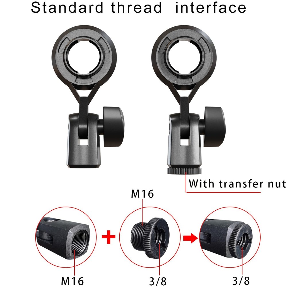 Condenser Microphone Holder Standard Interface Thread Compatible with Stand D...
