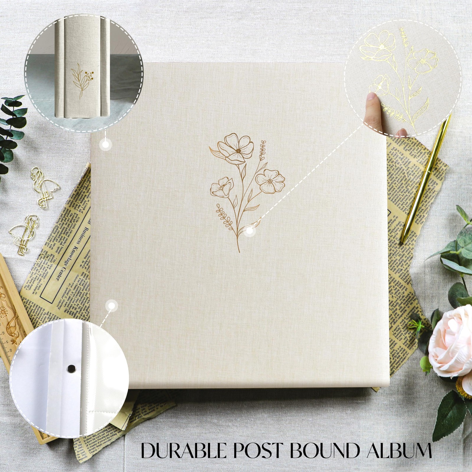 Holoary Photo Album 4x6 for 500 Photos, 5 Per Page, Linen Cover, Family Wedding