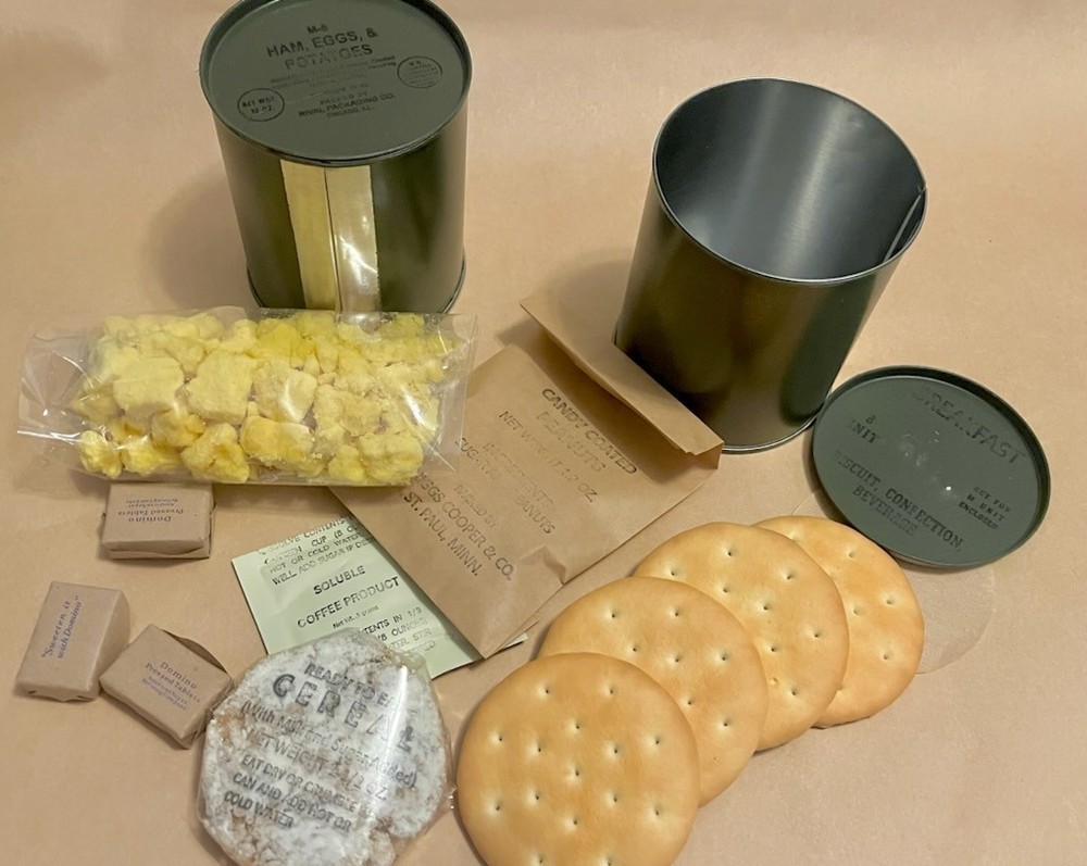 Late WWII OD C Ration BREAKFAST - Fully Edible, Reusable Historically Accurate