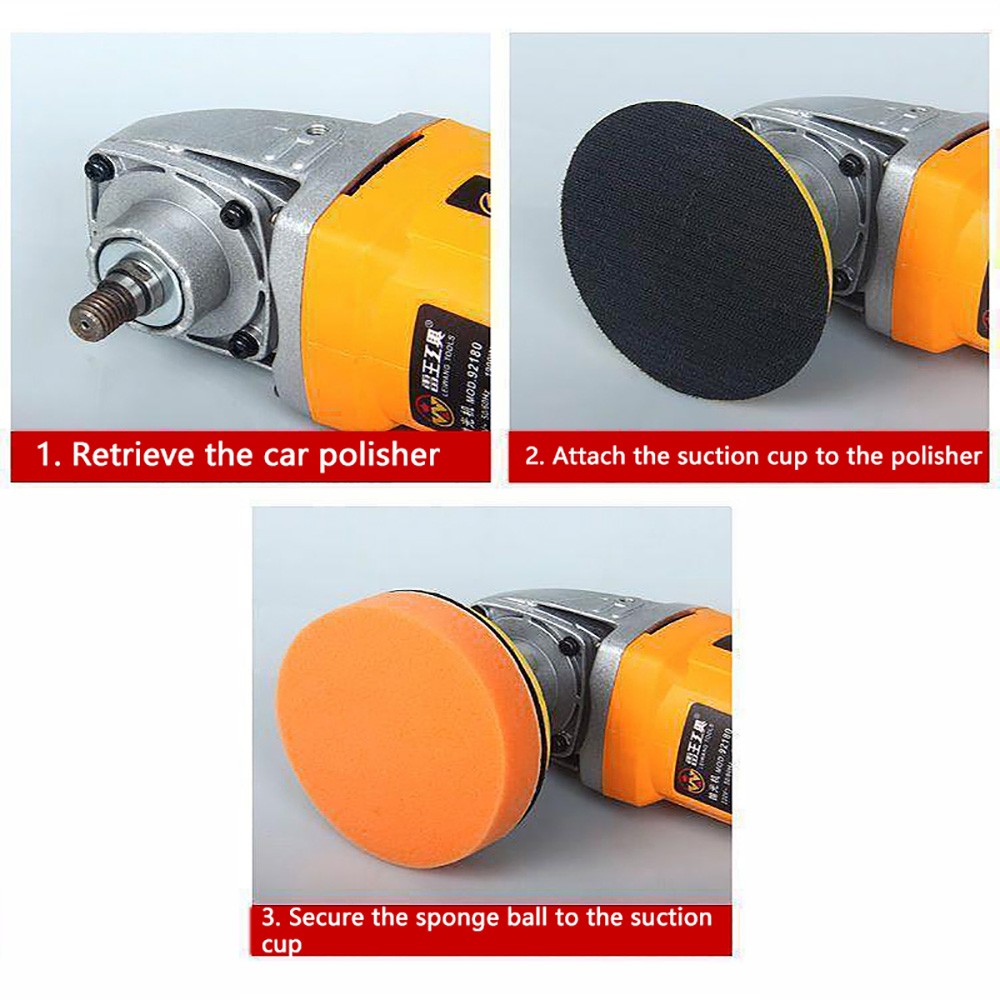 Car Polishing Sponge Pad Buffing Buffer Pads Waxing Hook and Loop Back 25-180mm