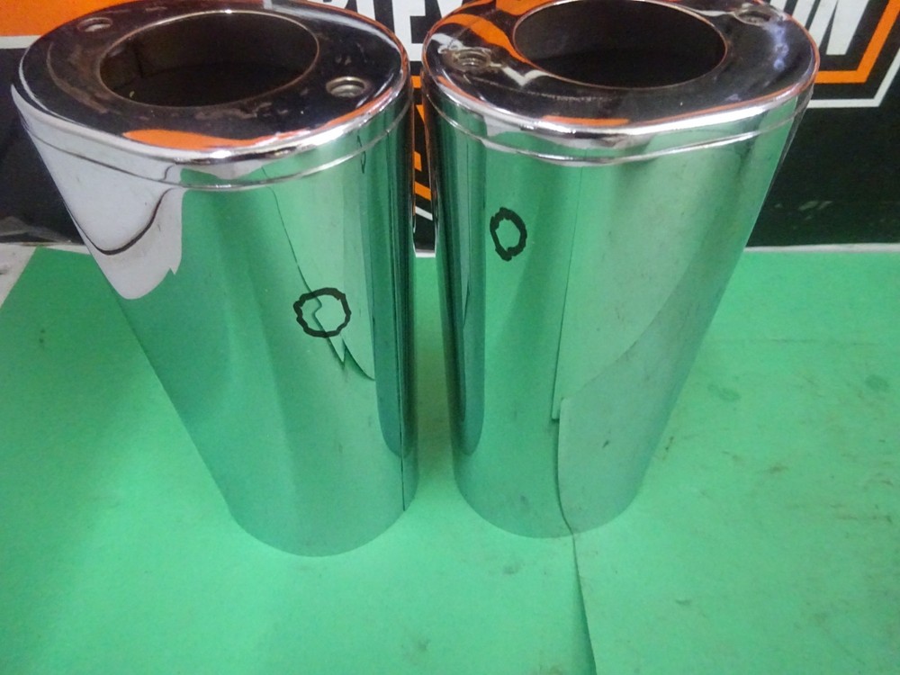 Harley FL OTHERS USED PAIR CHROME UPPER Fork SLIDER COVERS