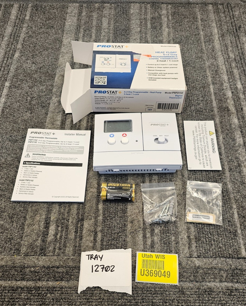 Prostat+ PSP2152 Digital Thermostat 5+2 Day Programmable Heat Pump