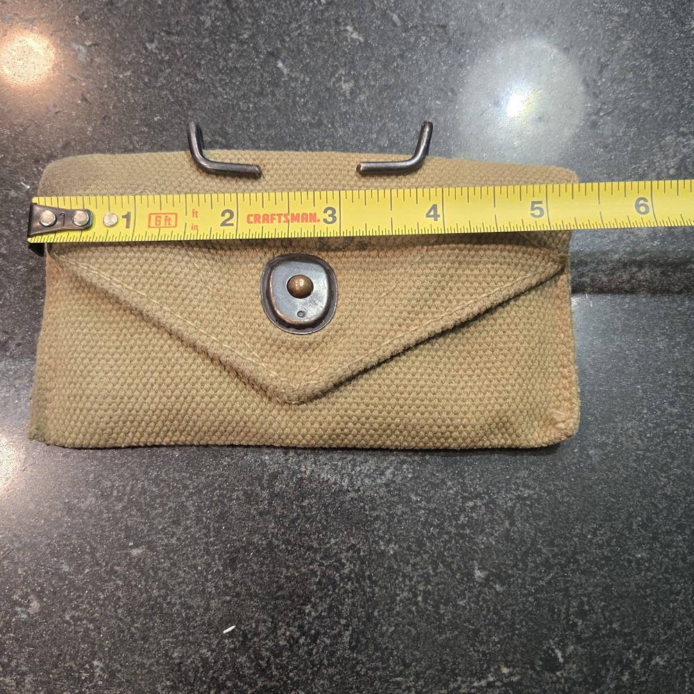 ORIGINAL WWII US ARMY INFANTRY M1942 FIRST AID CARLISLE BANDAGE CARRY POUCH-1942