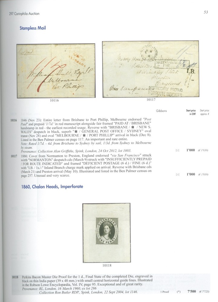 Australia Australian States Specialized Auction Catalogs Corinphila 2022-23