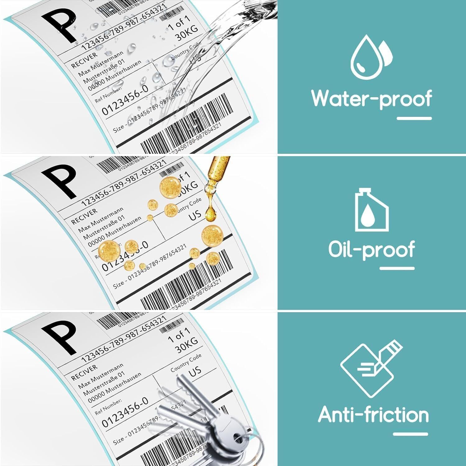 500/1000 4"x6" Fanfold Direct Thermal Shipping Labels for Zebra & Rollo Printers