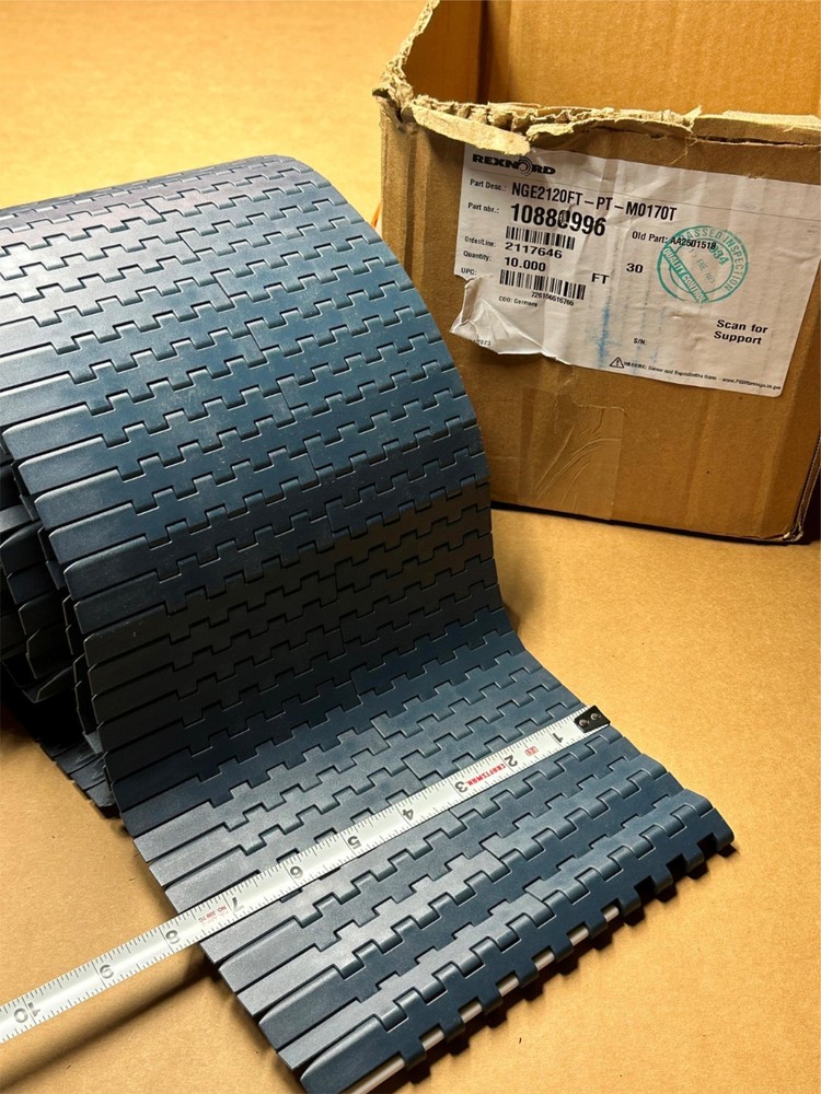 10' System Plast Plastic Modular Belting MPB-Metric 1/2" 2120 w/ Transfer Wing