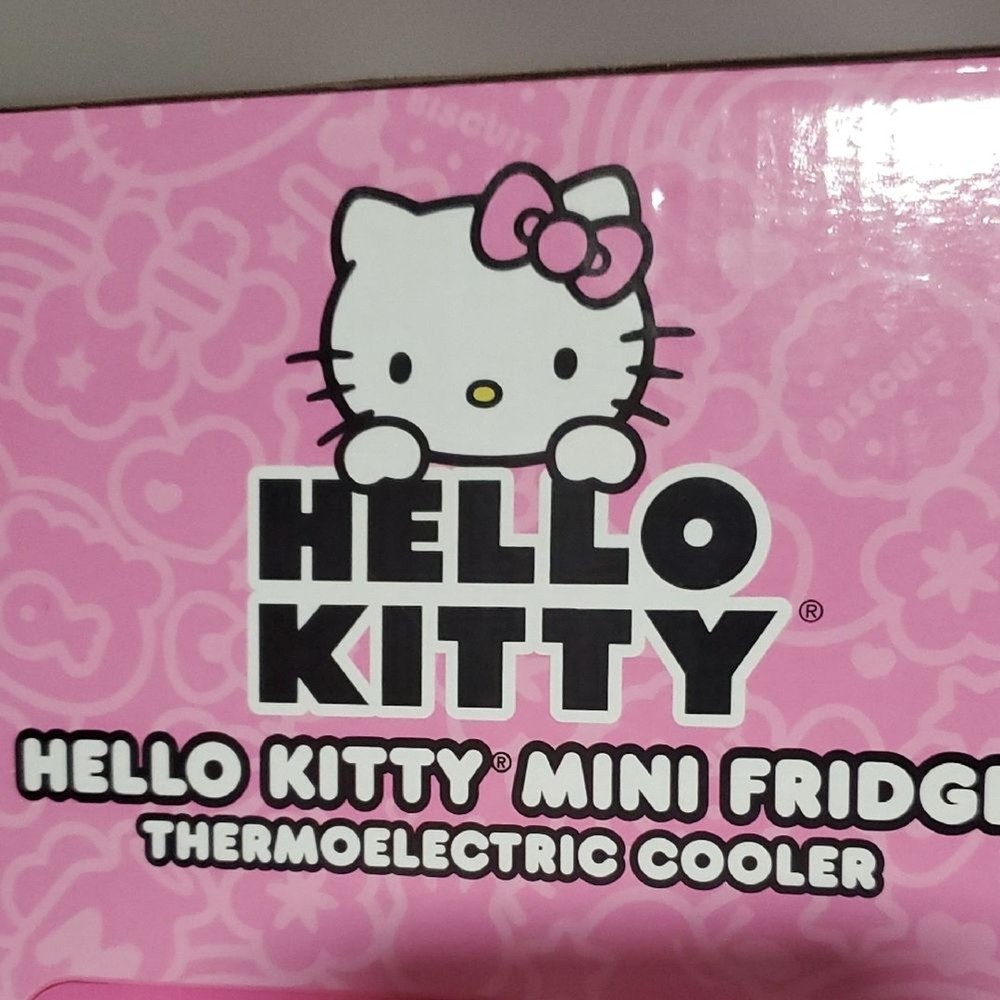 Hello Kitty Pink Mini Fridge with Bow Design