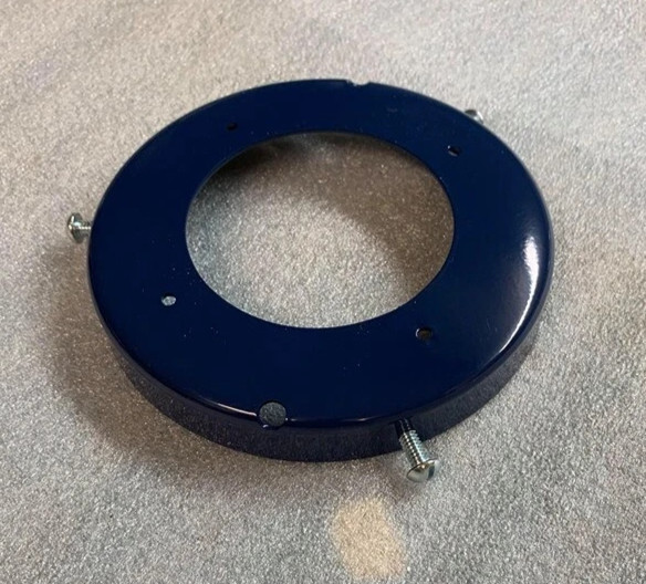 New Made in USA 6 Inch Steel Powder Coated DARK BLUE Gas Pump Globe Ring Holder