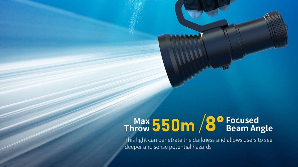 XTAR D28 3600 Lumen Diving Flashlight FULL SET + HANDLE + GREASE - 2023 MODEL