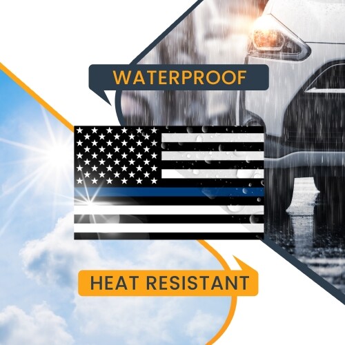 Thin Blue Line American Flag Magnet Decal 3x5 Inches Automotive Magnet for Car