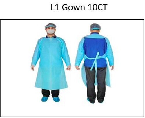 DISPOSABLE LG1 GOWN 10CT