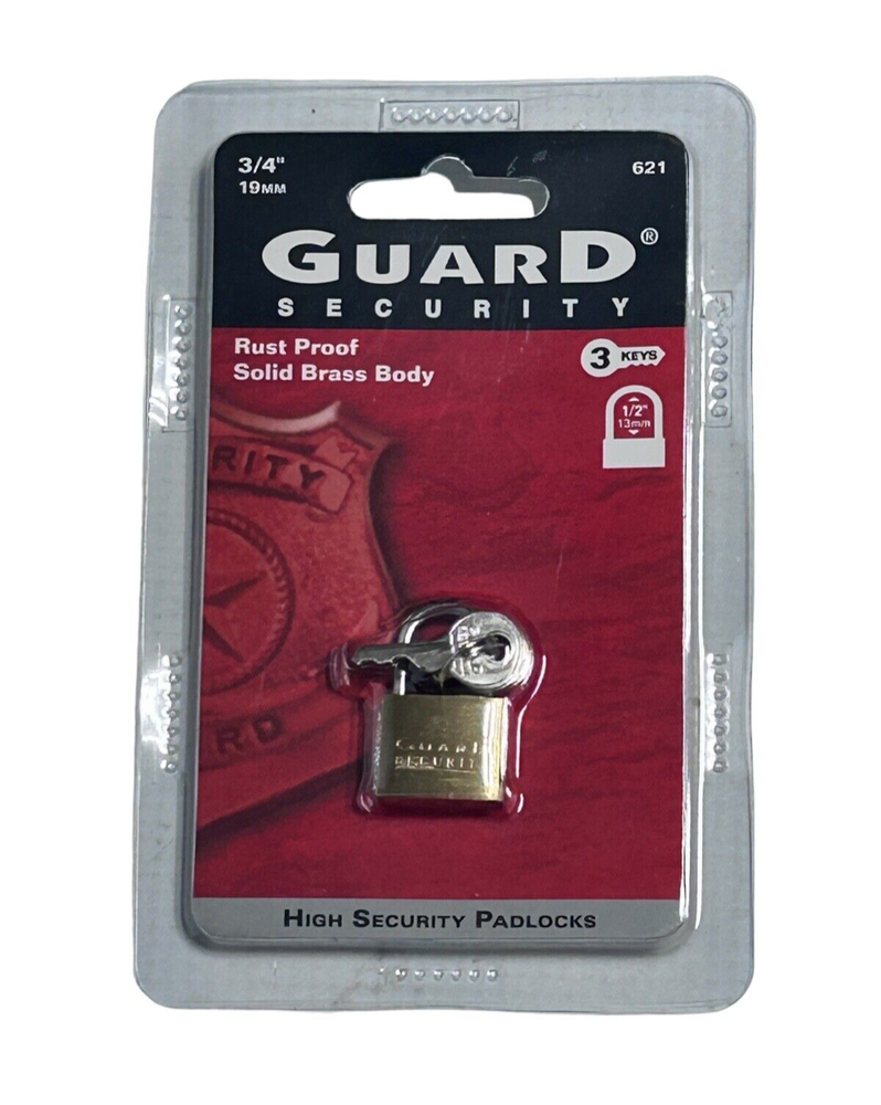 (12) Guard Security Backpack & Luggage 3/4" Rust Proof Solid Brass Body Padlock