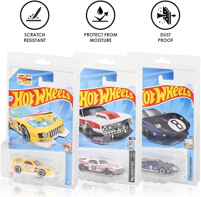 50 Pack Protector Case Plastic Display For Hot Wheels & Matchbox Basic Cars 1:64