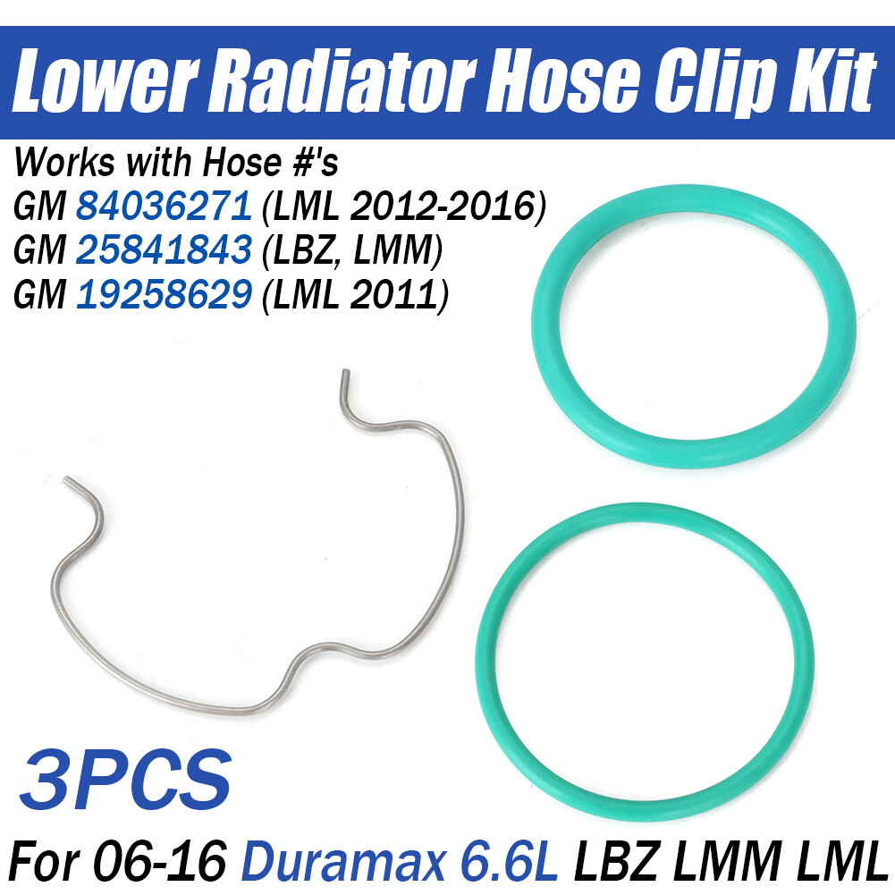 For 2006-16 Duramax 6.6L Lower Radiator Hose Clip Seal Kit LBZ LMM LML 25841843