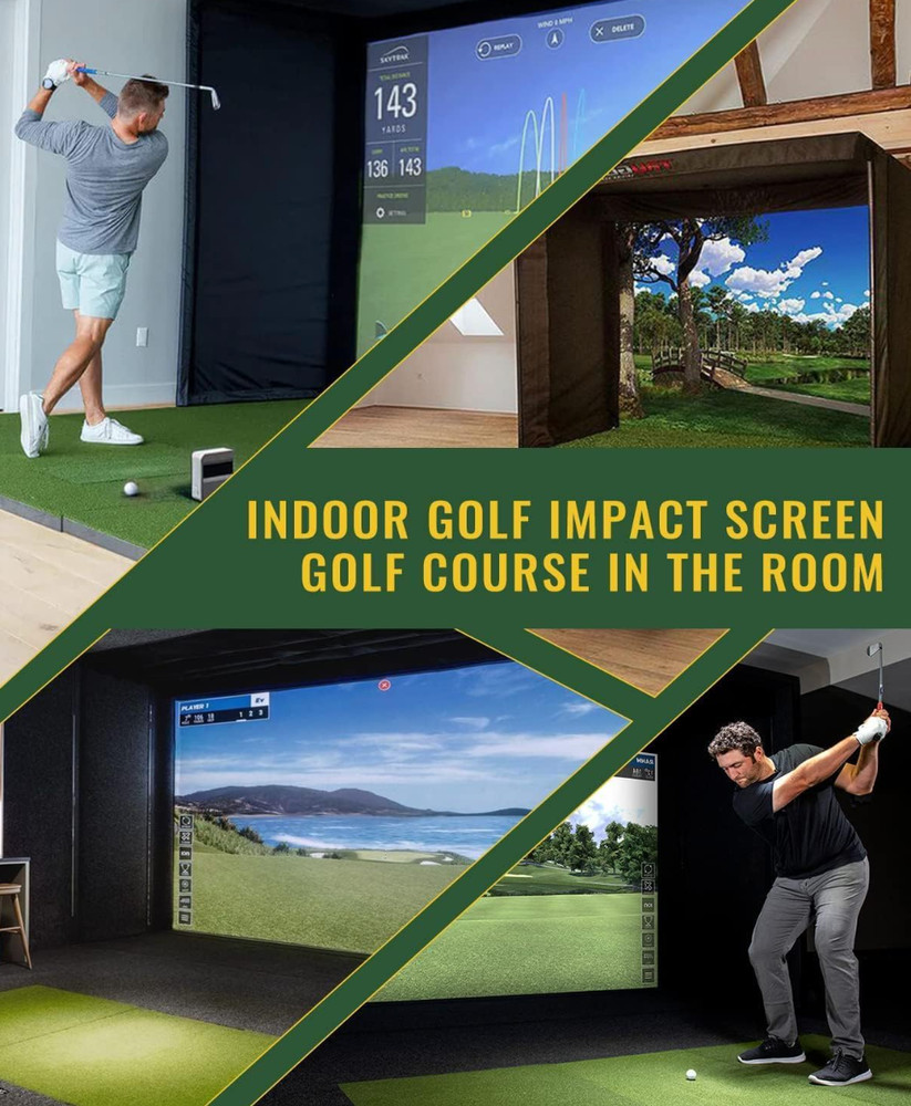 Ultra Clear Golf Simulator Impact Screen Practice Garage Swing Training 118x78"