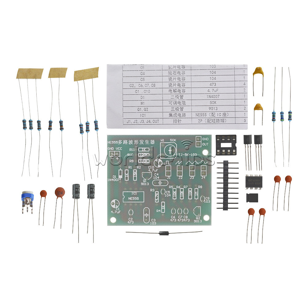 Sine Triangle Square Wave NE555 Multi-Channel Waveform Generator Module DIY Kits
