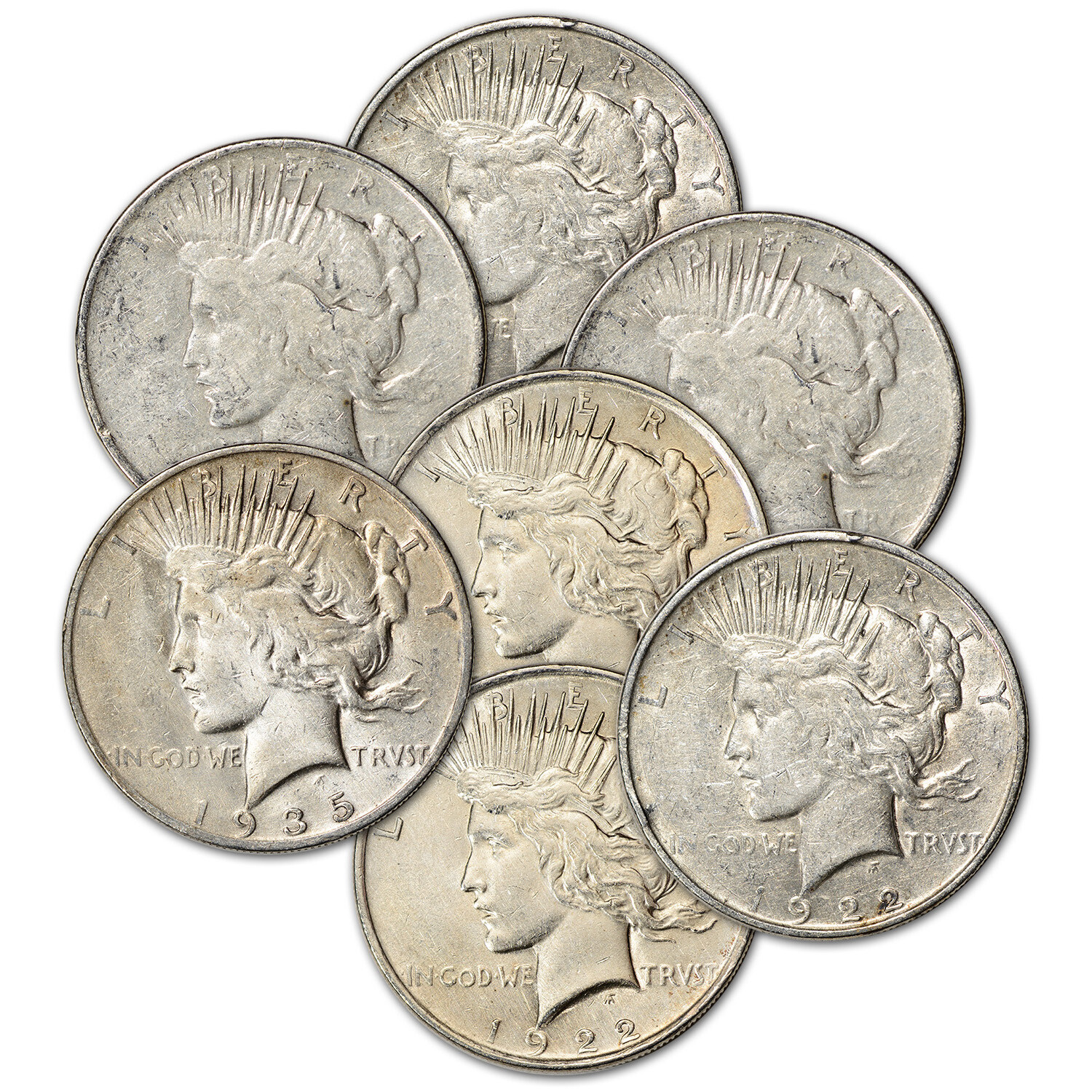 US Peace Silver Dollar - Roll of 20 coins - Cull - Random Date