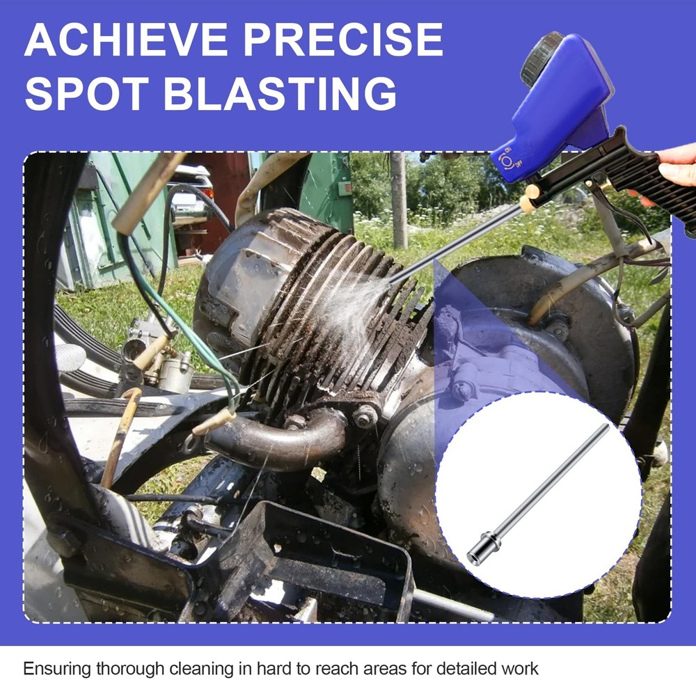 Sand Blaster Long Nozzle for LE Lematec, Sandblasting Small, Silver
