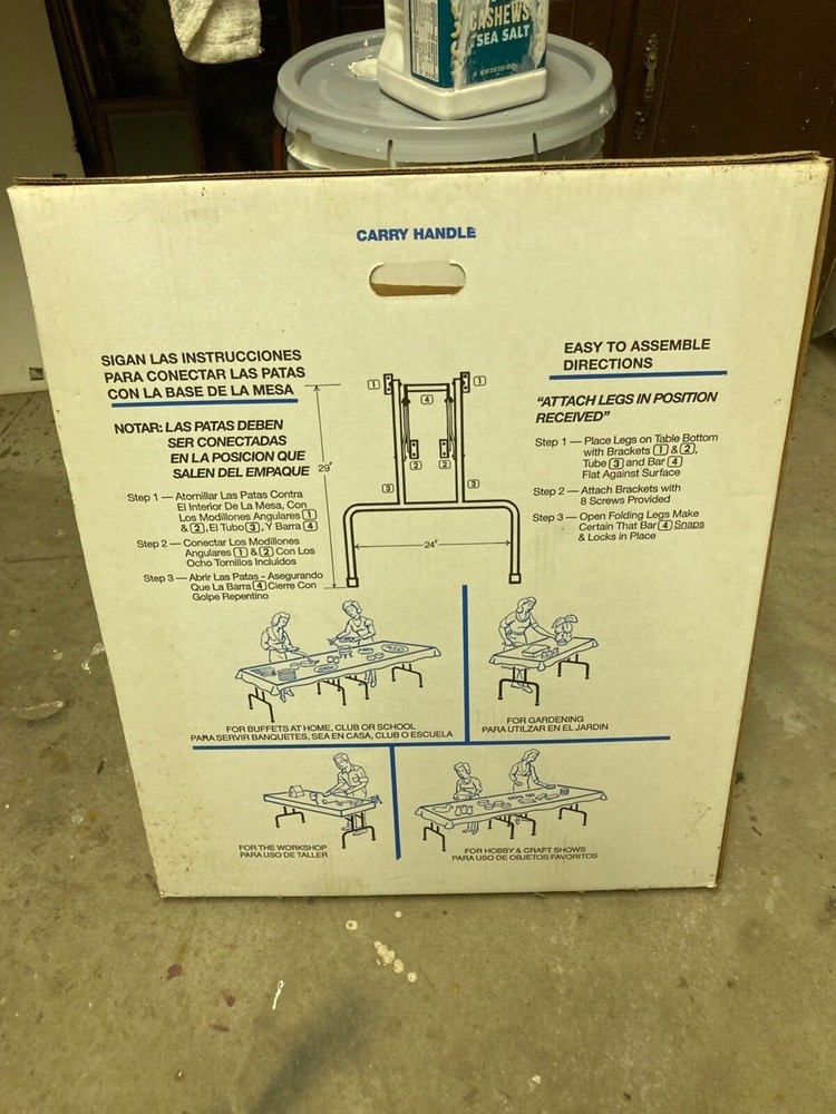 EBCO Folding Table Legs - 29" Height X 24"Wide (Pkg./2) 1 Pair Black