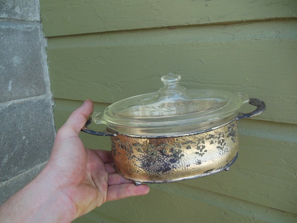 Vintage Pyrex 1926 - 1939 Silverplate Casserole Bowl Dish 032-OR-632-B Early!