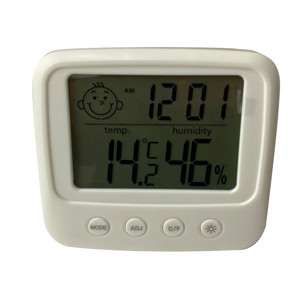 Electronic LCD Display Thermometer Hygrometer with Time Clock -50~70°C