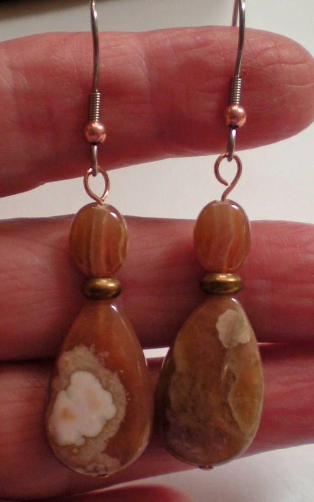 Agate Drop Earrings - Balance, Grounding, Healing e130