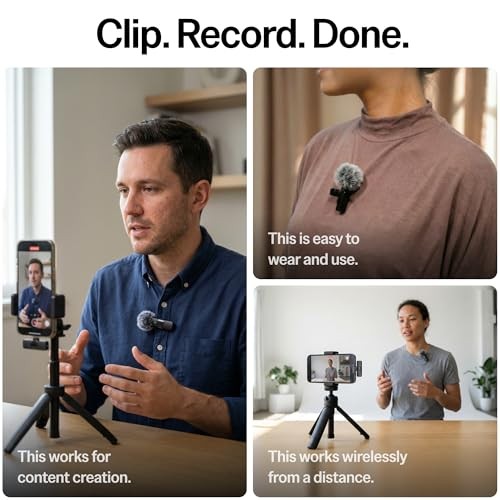 (Latest Model - Wireless Microphone for Charging Case + All iPhones & Androids