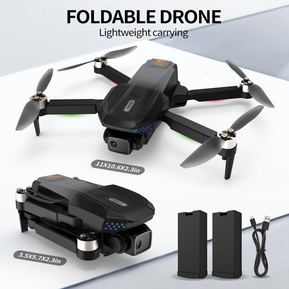 1080P Camera Drone Foldable Quadcopter with 2 Batteries Carrying Case