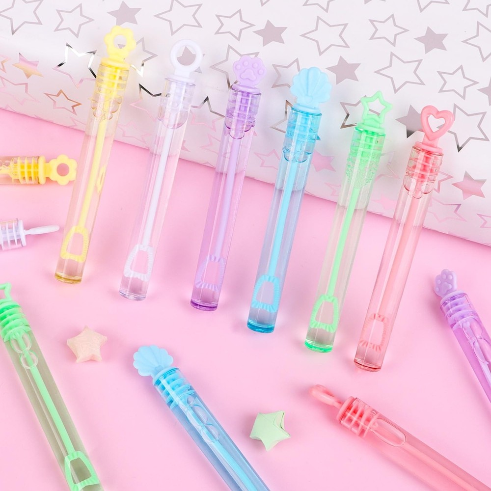 LOAVER 36 Pack Mini Bubble Wands Bulk for 4.3 Inches, Multicolor