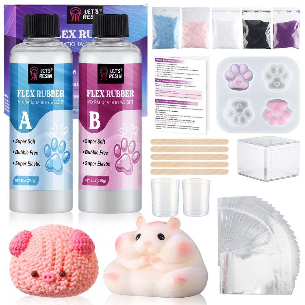 Gel for Taba Squishy Kit, 16oz Super Soft Flex Rubber for Squishy Maker, with...