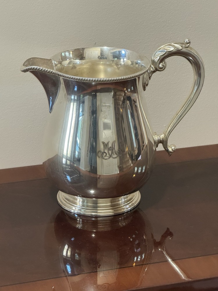TIFFANY & CO England Silver Plated Water Pitcher Monogram McA