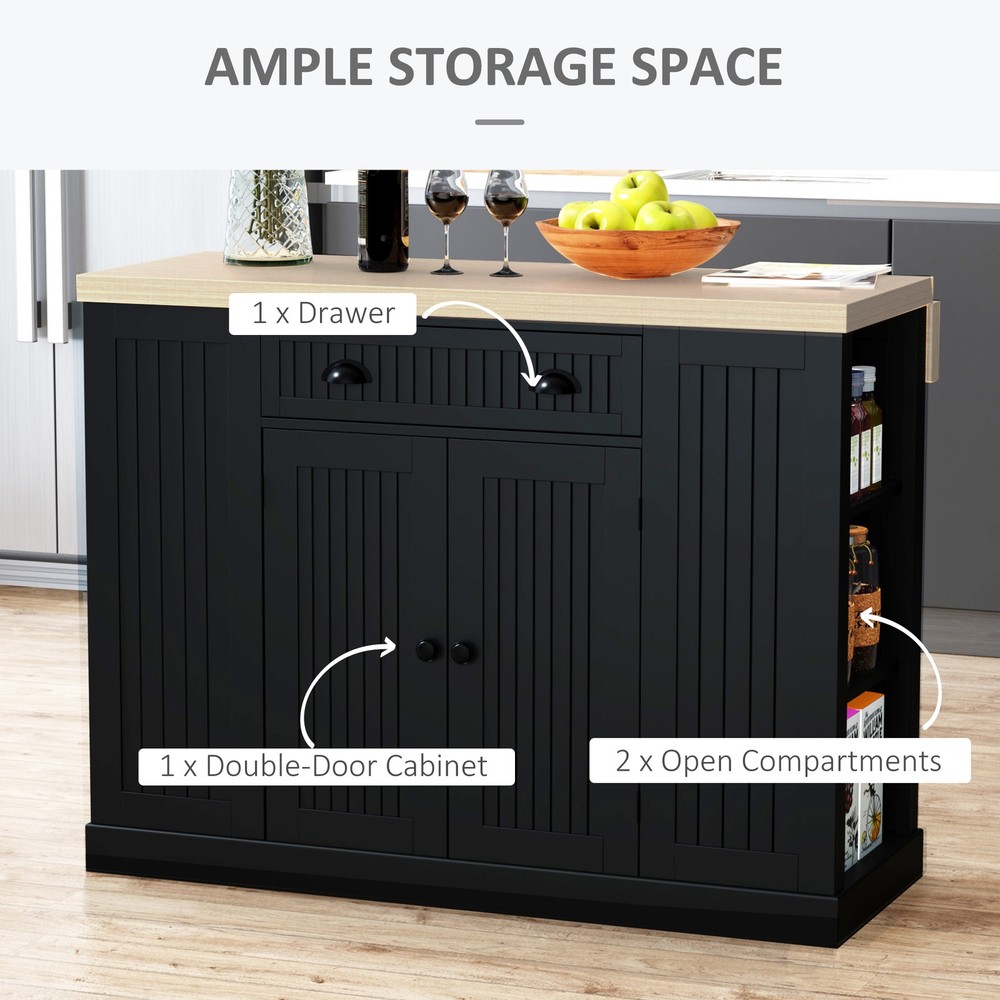 47" Fluted-Style Kitchen Island