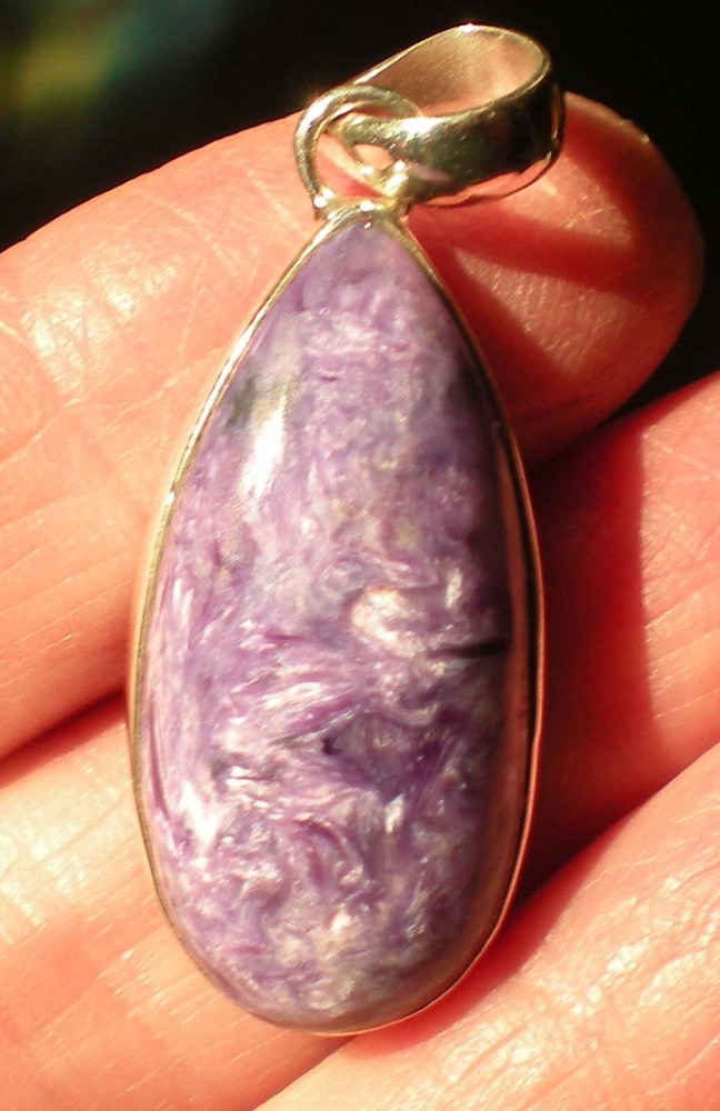 Charoite Pendant AAA - Sterling Silver j2402e