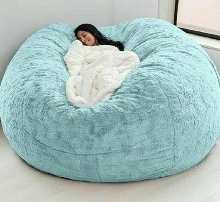 Microsuede 7FT Foam Giant Bean Bag Memory Living Room Chair Lazy Sofa Soft Cover
