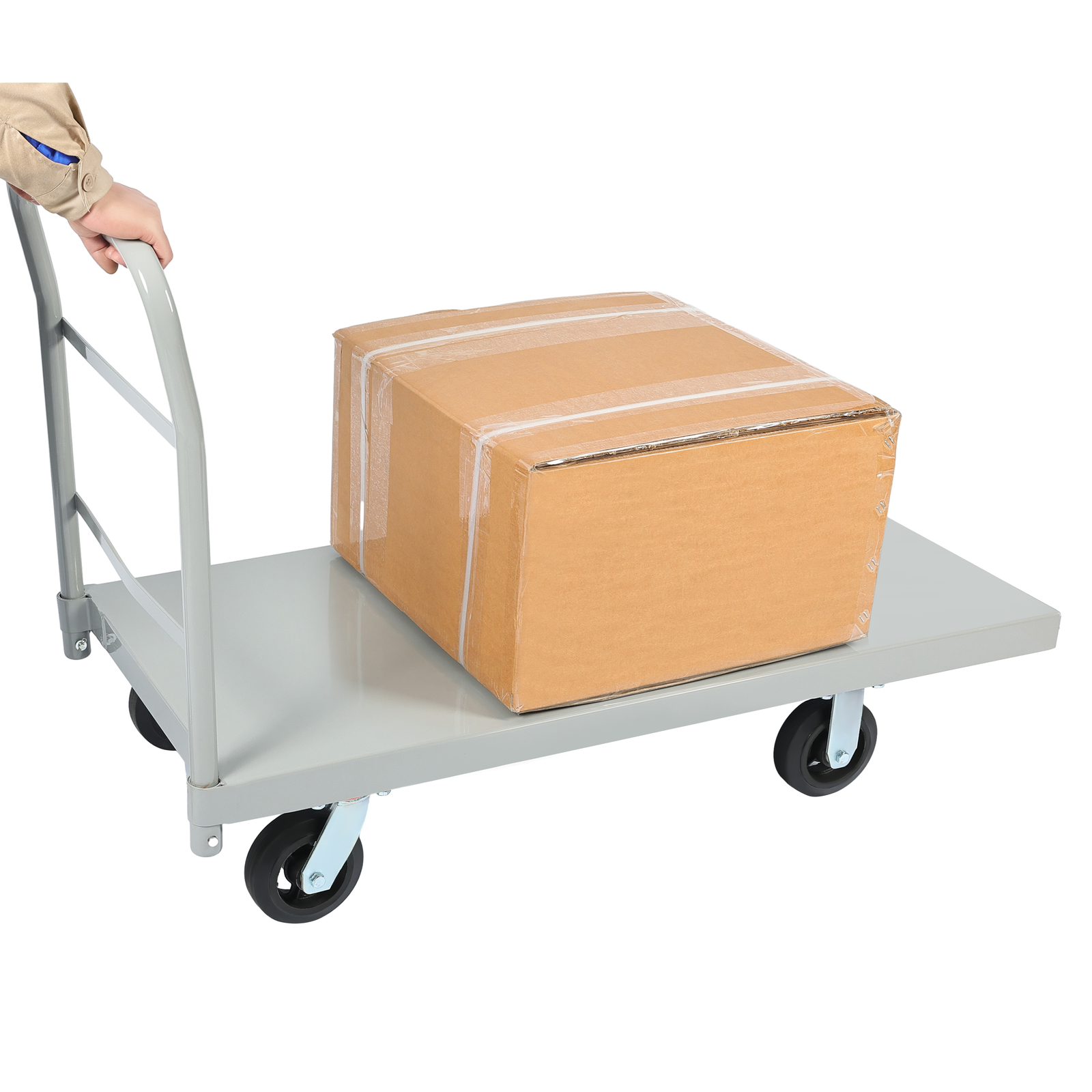 2000lb Steel Heavy Duty Platform Truck Push Dolly Flat Dolly Cart w/ Casters New