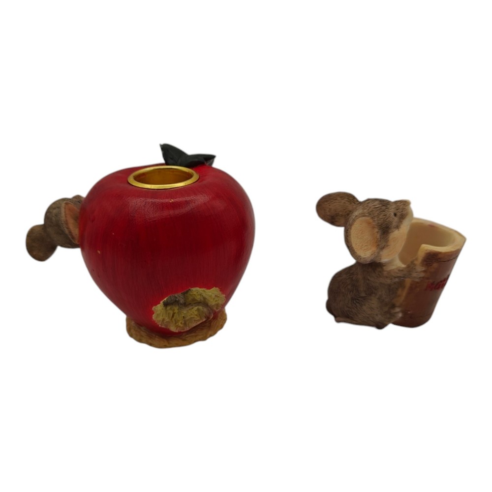 Apple Candle Holder W Mouse Teacher Abc Math