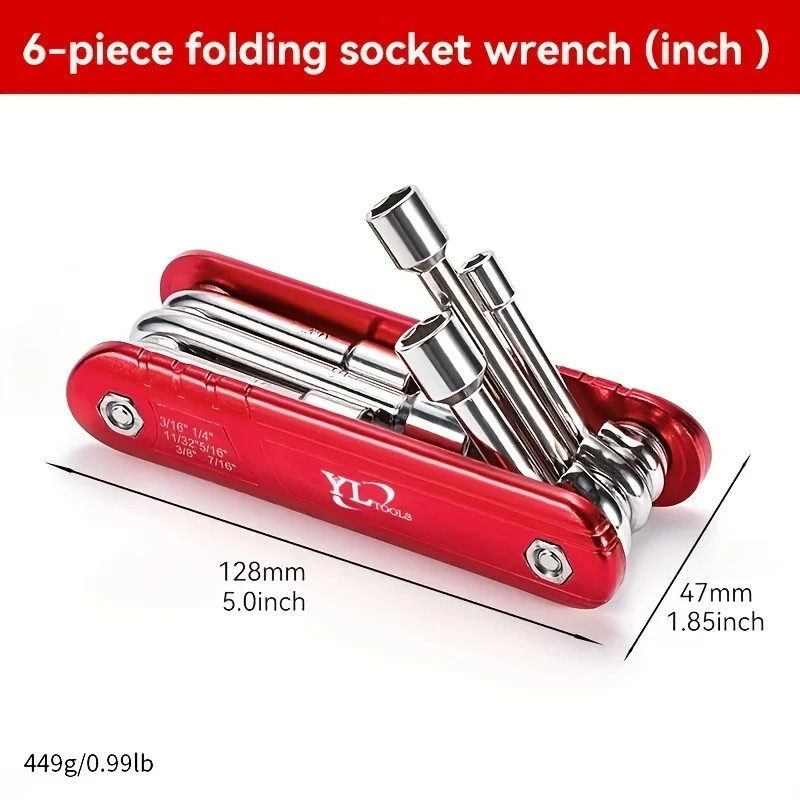 Portable Folding Socket Wrench Set Multifunction Household Tool Kit