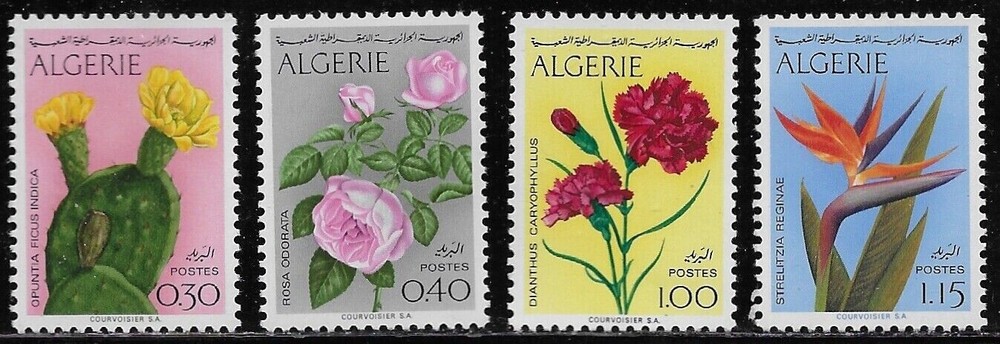 Algeria, #496-99 Flowers 1973 set, 4v, MNH